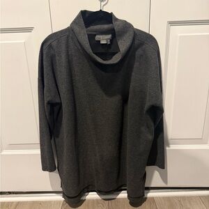 Anthropologie Charcoal Cowl Neck Top